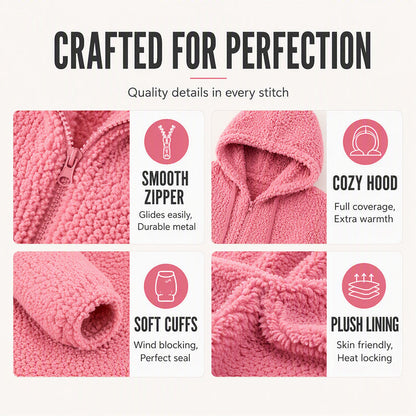 🌸🌸Women's Hooded Zip-Up Fuzzy Jacket