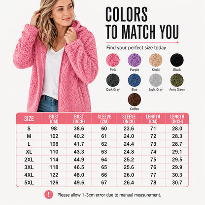 🌸🌸Women's Hooded Zip-Up Fuzzy Jacket