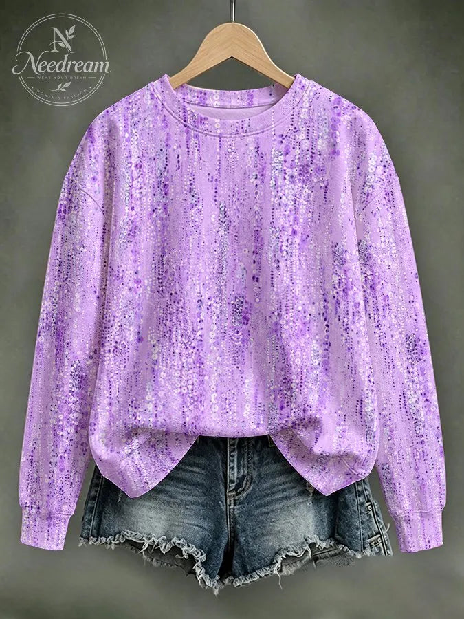 Women'S Breast Cancer Contrast Butterfly Round Neck Sweatshirt