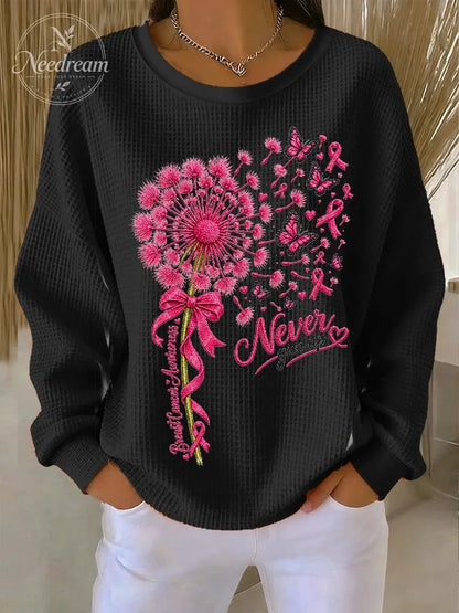 Women'S Dandelion Printed Waffle Sweatshirt