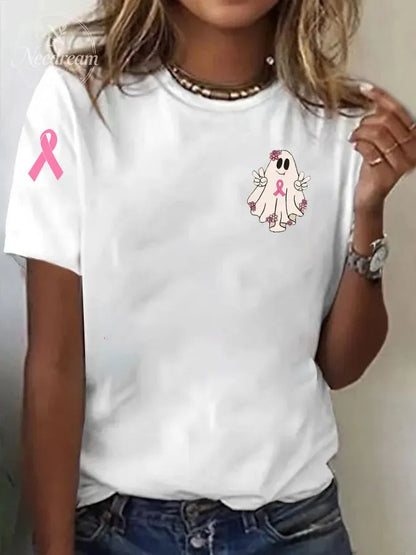 Women's Ghost  Print Casual T-shirt