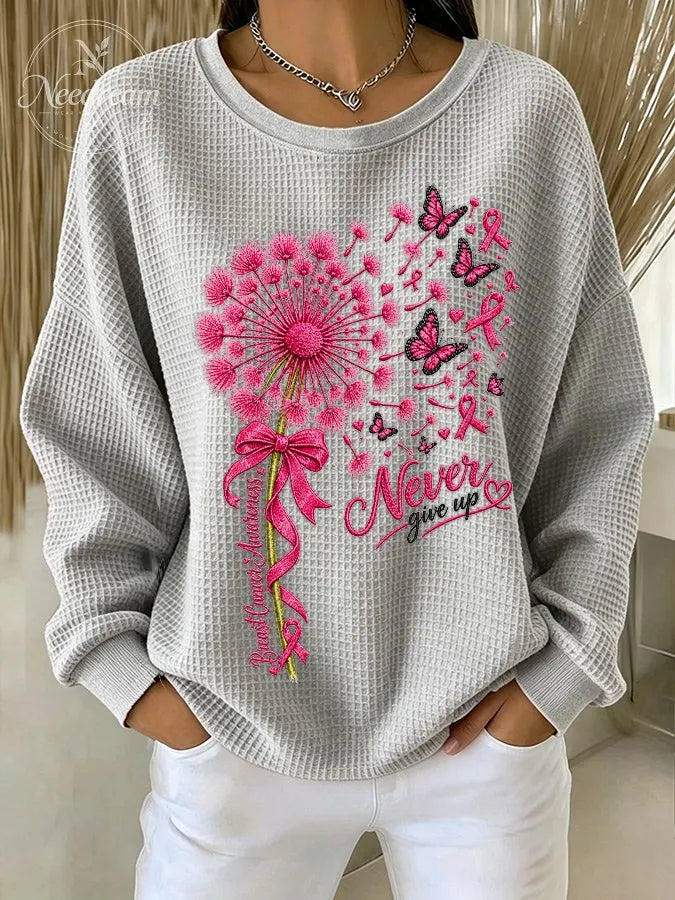Women'S Dandelion Printed Waffle Sweatshirt