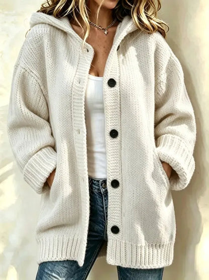 Women'S Casual Hooded Cardigan