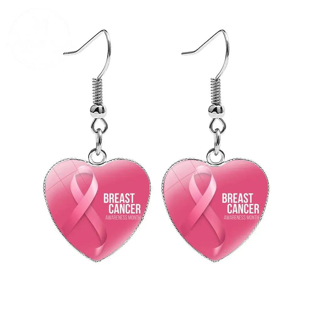 AIDS Breast Prevention Badge Earrings