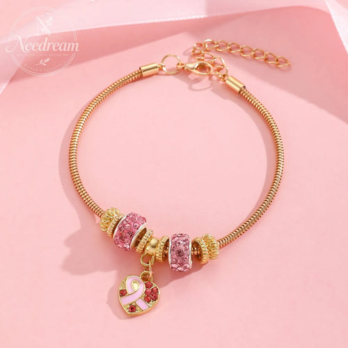 Red Ribbon Love Milk Day Festival Beaded Bracelet
