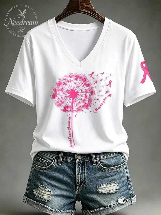 Women's Never Giver Up Print T-shirt