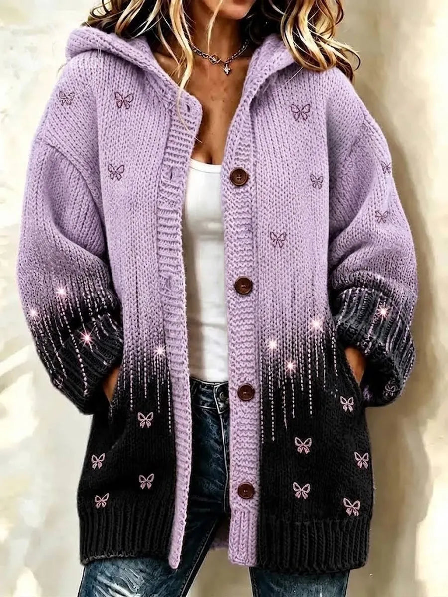 Women'S Breast Cancer Gradient Long Sweater