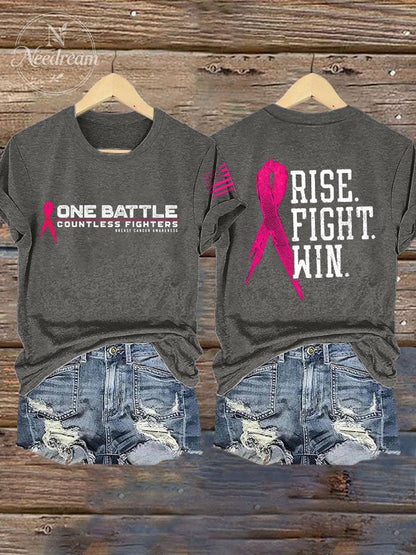 Women'S Breast Cancer Print Short Sleeve T-Shirt