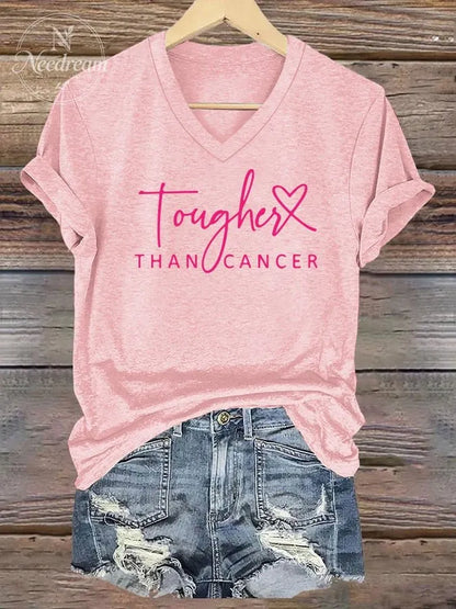 Women's Breast Cancer Printed Short Sleeve T-shirt