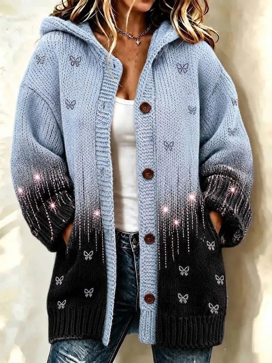 Women'S Breast Cancer Gradient Long Sweater