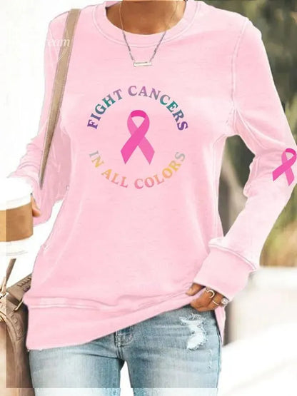 Women's Breast Cancer Awareness Fight Cancer In All Colors Sweatshirt