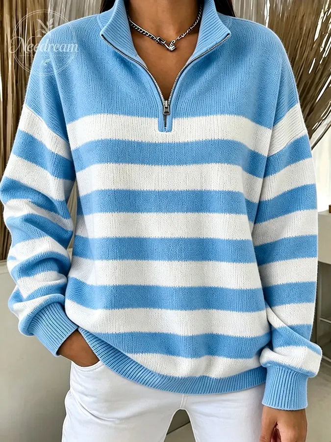 Women'S Breast Cancer Collared zip-up sweatshirt