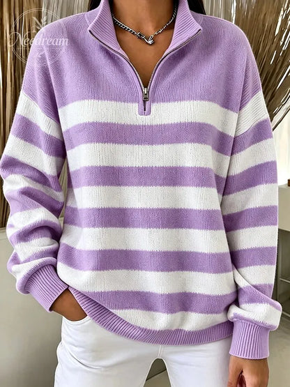 Women'S Breast Cancer Collared zip-up sweatshirt