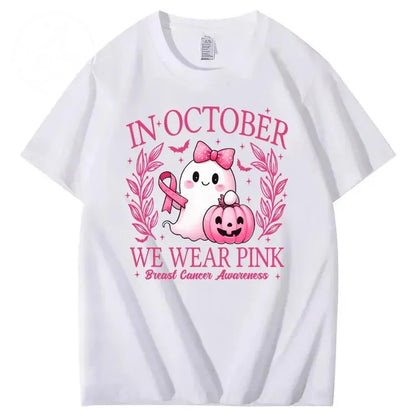 In October We Wear Pink Pattern100% Cotton T-Shirt