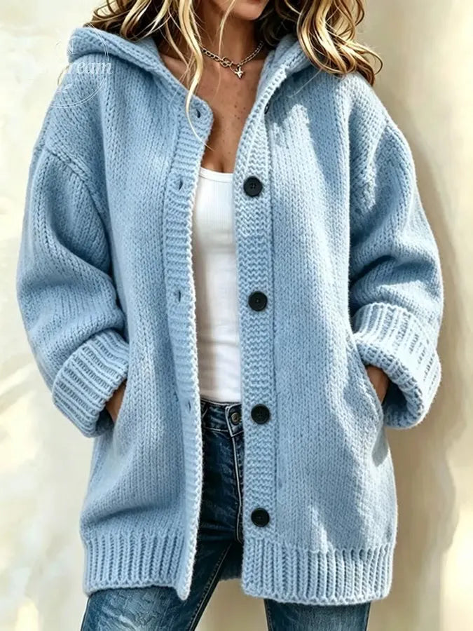 Women'S Casual Hooded Cardigan