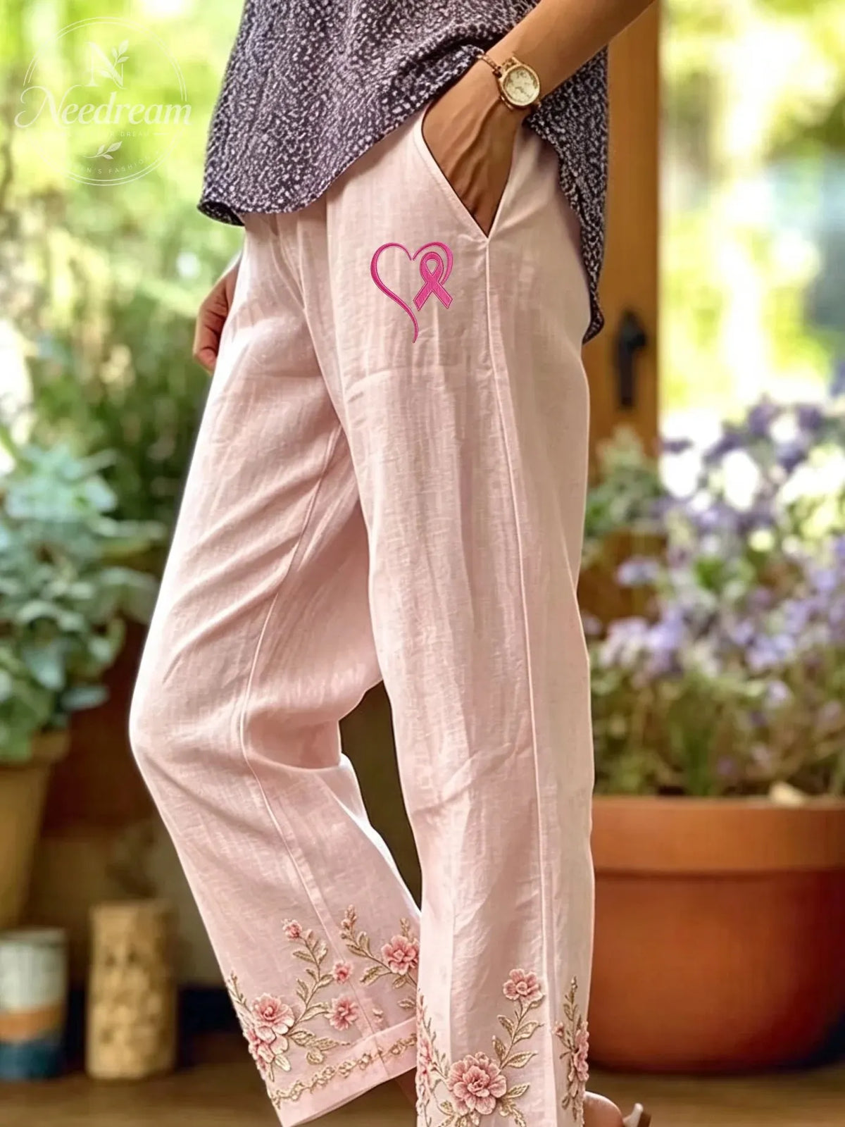 Women'S Breast Cancer Awareness Casual Pants