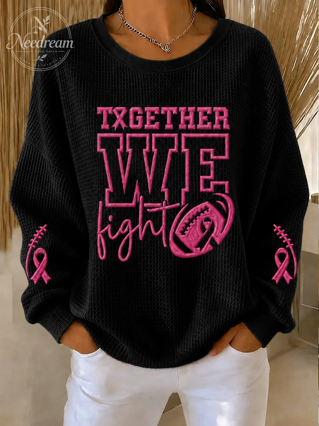 Women'S Breast Cancer Printed Casual Sweatshirt