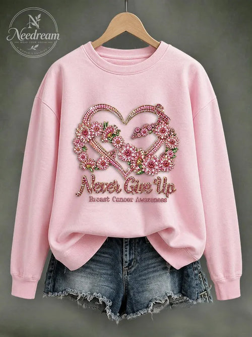 Women'S Breast cancer awareness Print Sweatshirt
