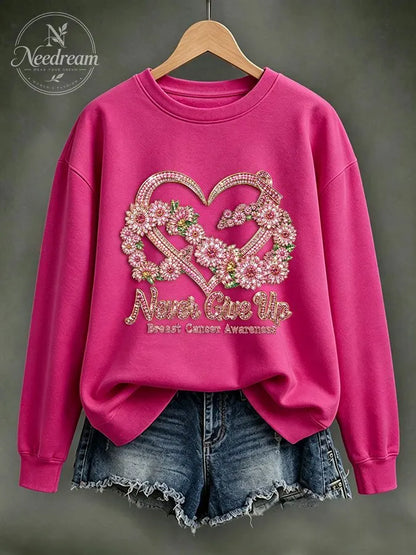 Women'S Breast cancer awareness Print Sweatshirt