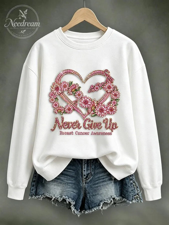 Women'S Breast cancer awareness Print Sweatshirt