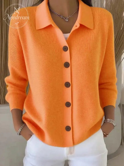 Women's Multicolor Lapel Cardigan